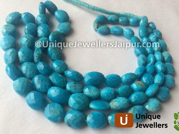 Natural Turquoise Far Faceted Oval Nugget Beads